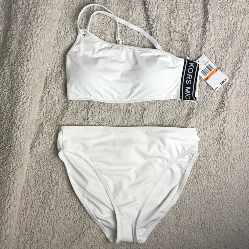 MICHAEL Michael Kors One Shoulder Bikini Small TOP ONLY